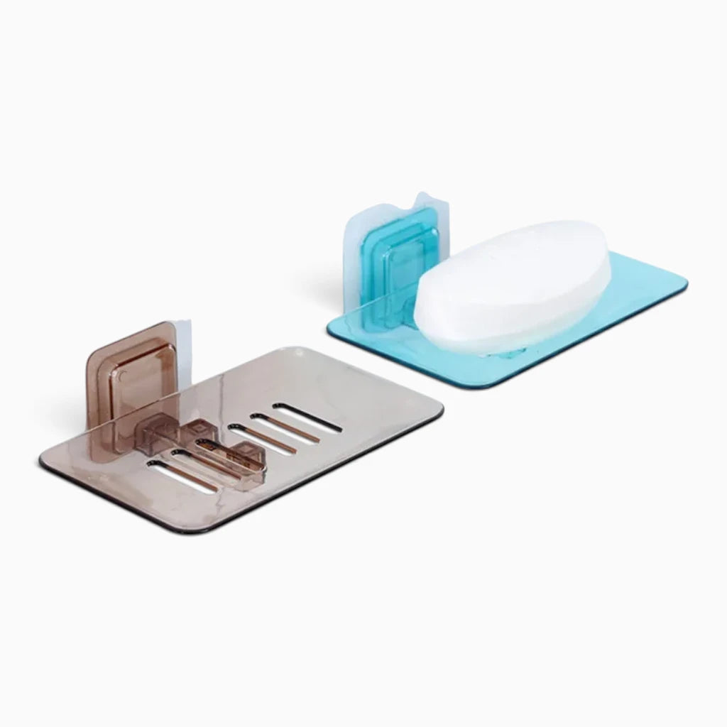 Support de rangement douche autocollant avec deux niveaux de stockage
