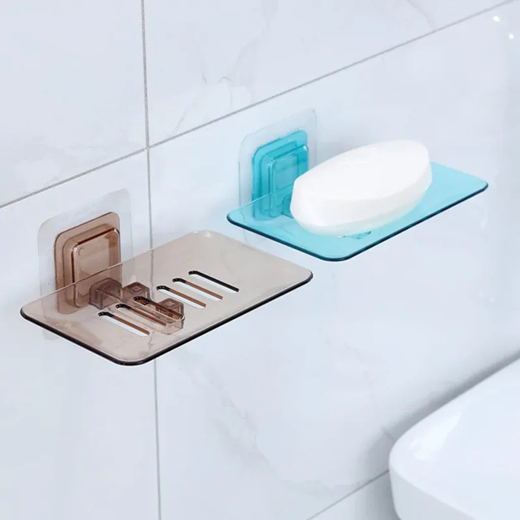 Porte-savon douche sans perçage installé dans une salle de bain