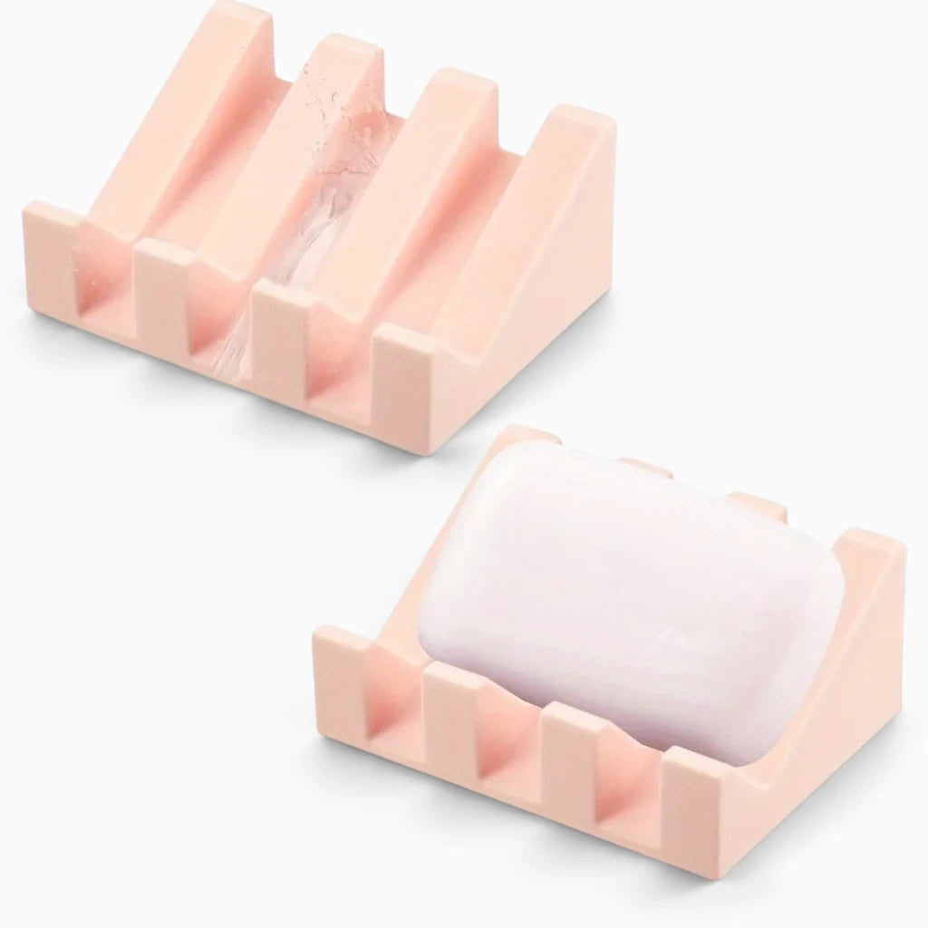 Présentoir savon liquide silicone aux teintes variées, plateaux graduels pour drainage optimal