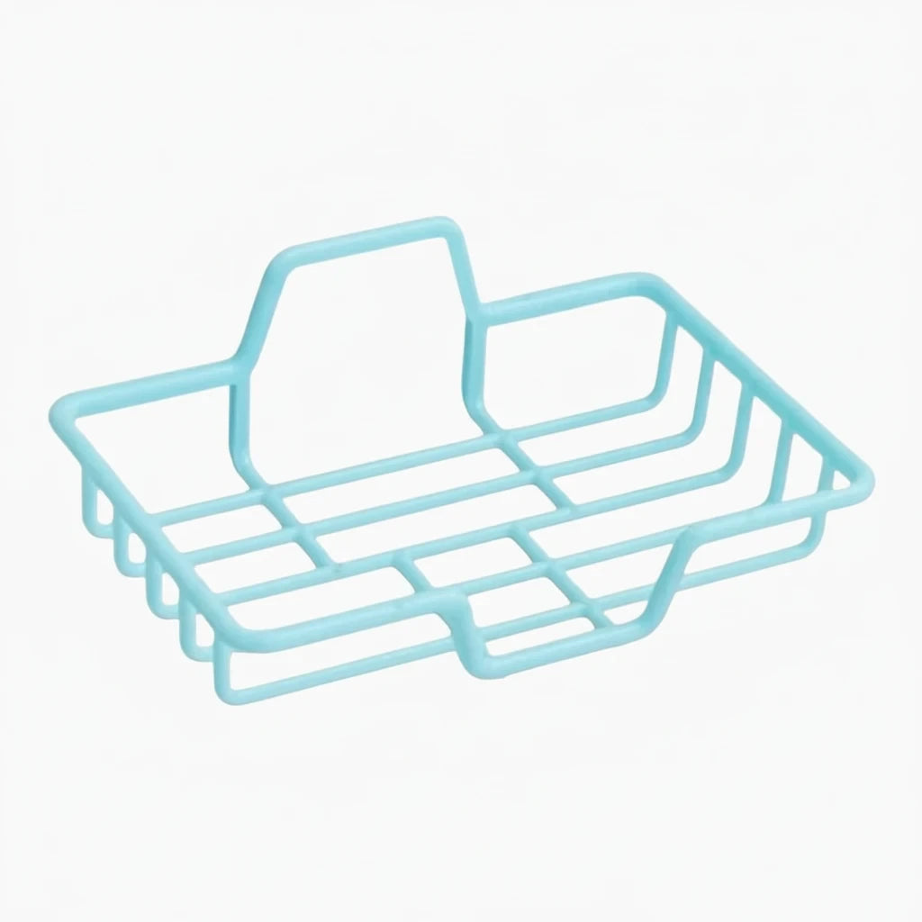 Support de savon compact adhésif près de l'évier, installation sans perceuse