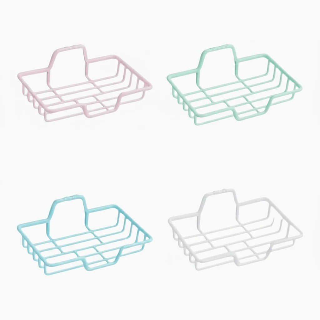 Porte savon sans perçage installé au-dessus du lavabo, design discret et fonctionnel