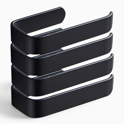 Support papier toilette autocollant noir épuré sans vis ni perçage