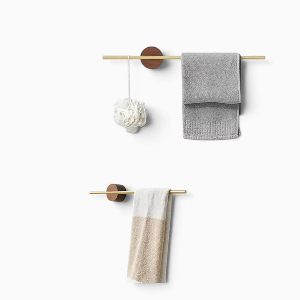 Porte serviette murale en bois style minimaliste cuisine ou salle d'eau