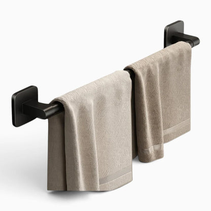 Porte serviettes noir mural avec surface mate, prêt à organiser serviettes et accessoires