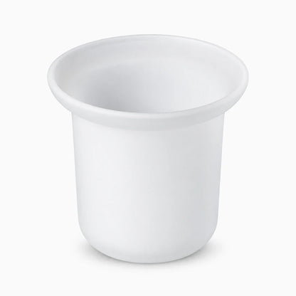 Pot brosse wc blanc et transparent, rangement discret des accessoires toilette