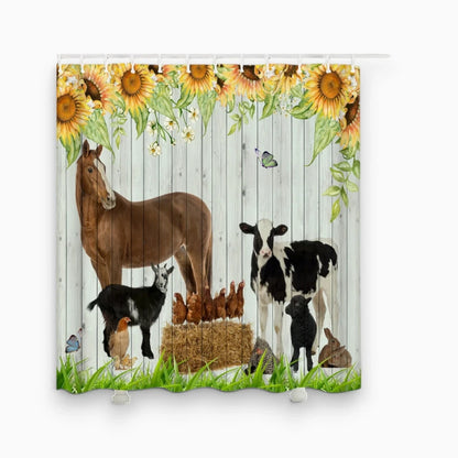 Détail des motifs animaliers en relief sur rideau de douche imperméable