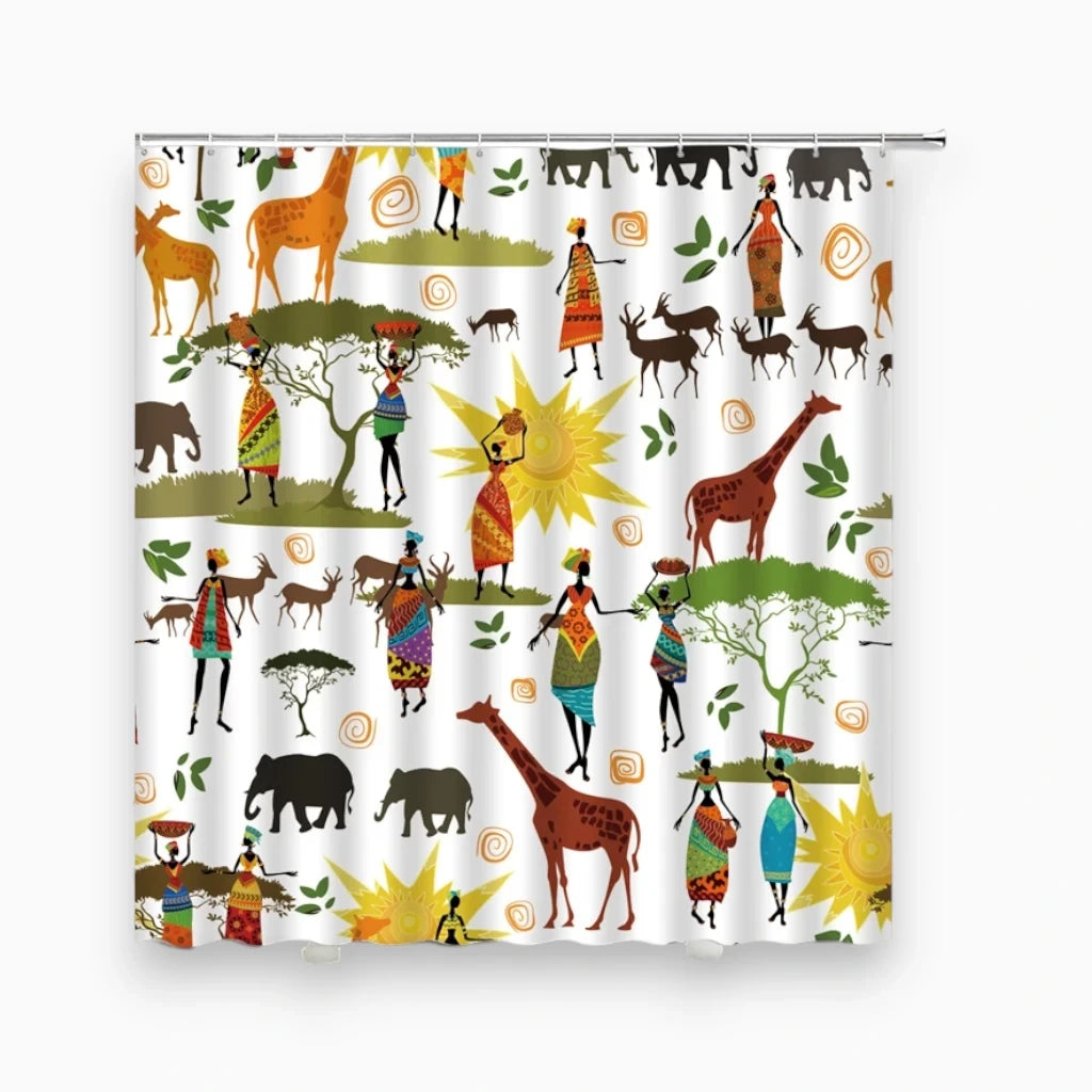Motifs d'animaux 3D sur rideau de douche chic de grand format