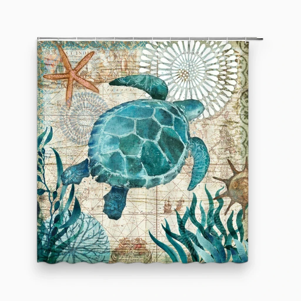 Rideau de douche chic orné d'illustrations animalières pour décor bain élégant