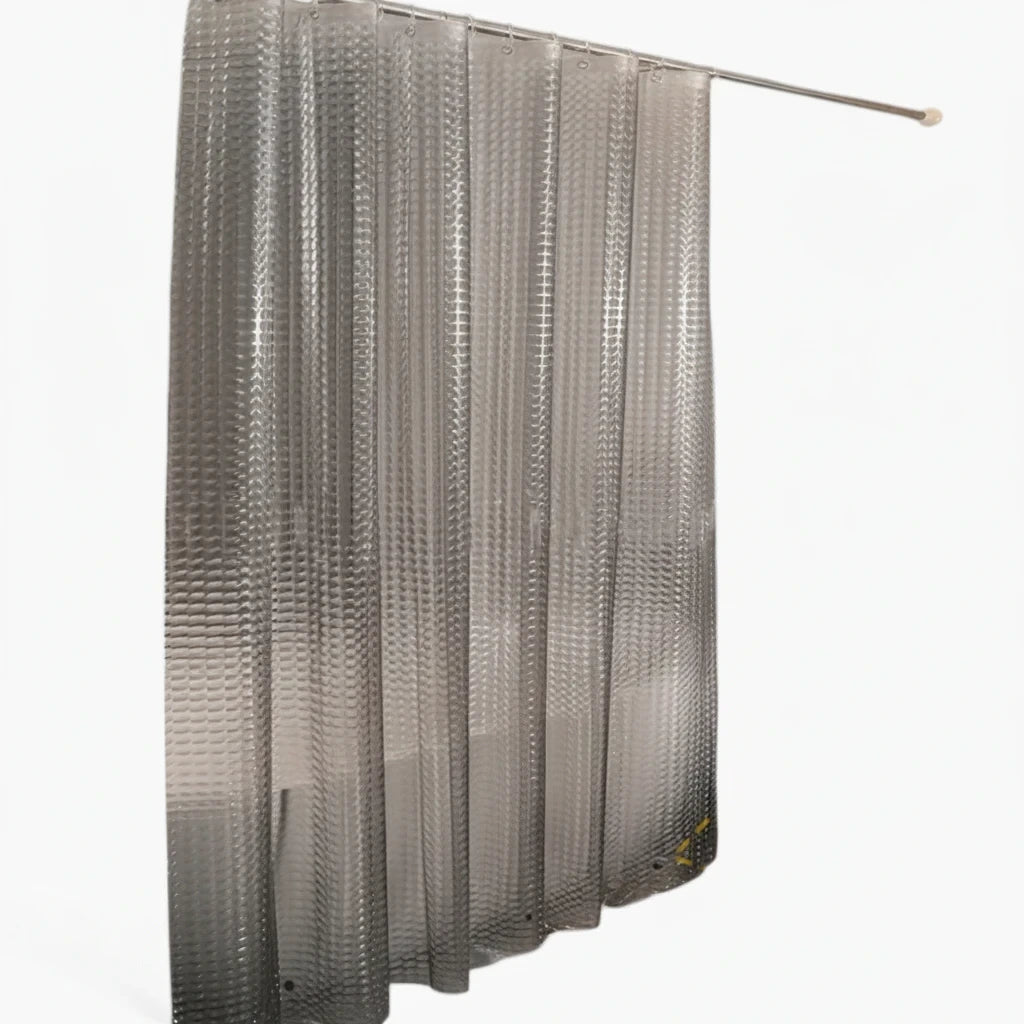 Doublure imperméable pour douche dotée d'œillets métalliques et de poids de fixation