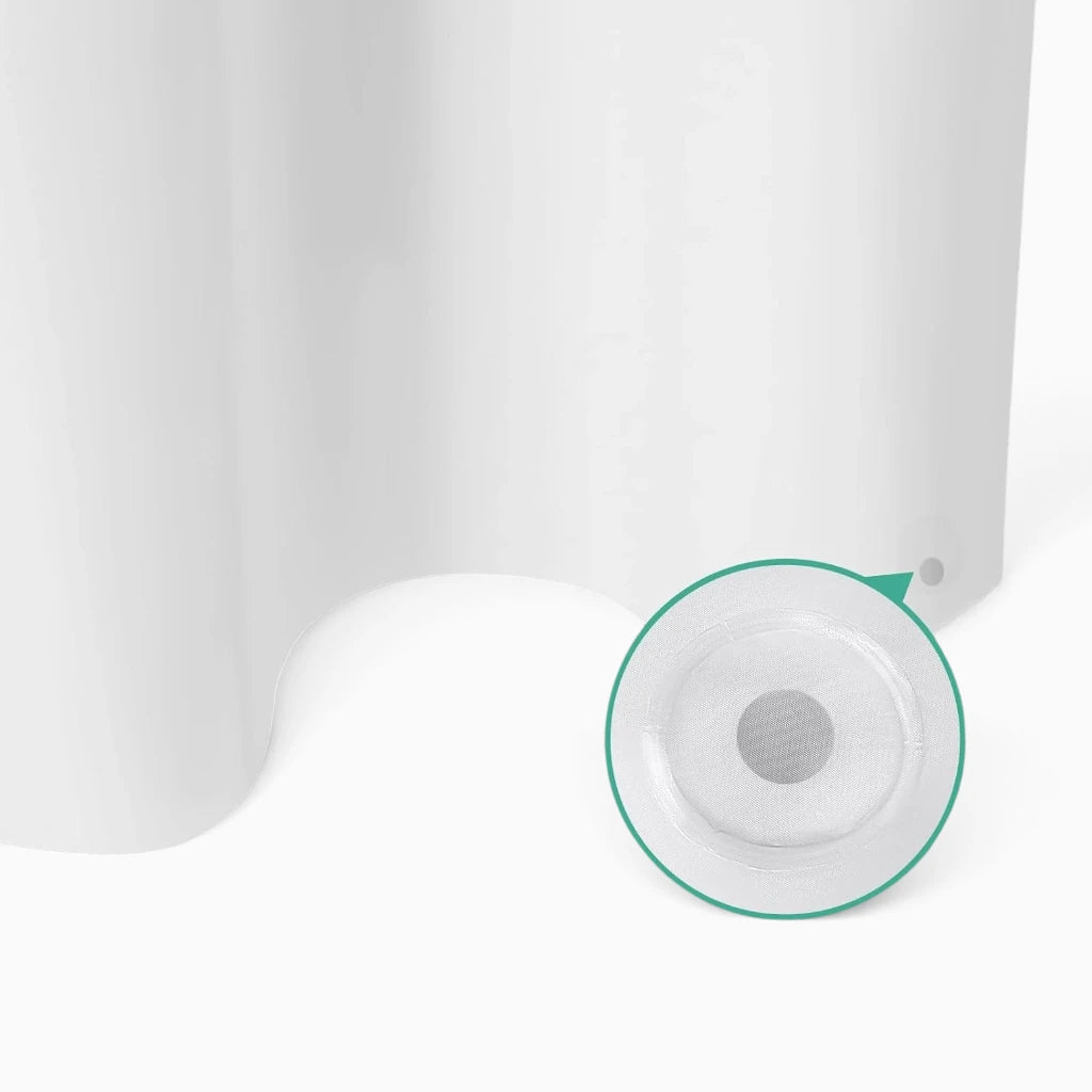 Rideau de douche imperméable en nuance douce s'adaptant à tout décor de salle d'eau