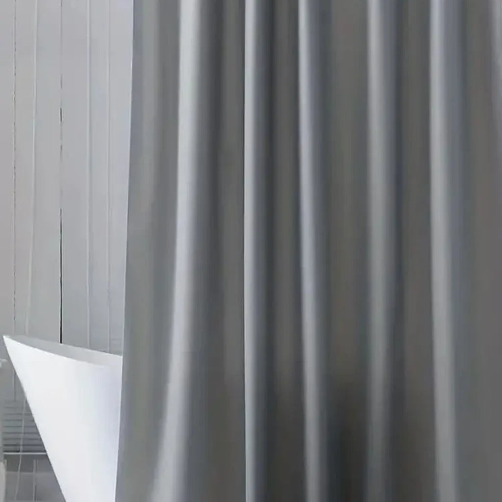 Rideau de douche lin en situation dans la salle de bain
