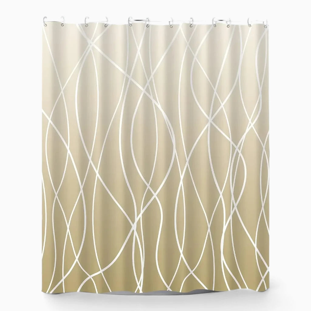 Texture ondulée du rideau de douche rayé apportant du relief sans surcharge visuelle