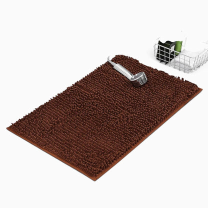 Tapis chenille confortable pour salle de bain, fibres épaisses et moelleuses