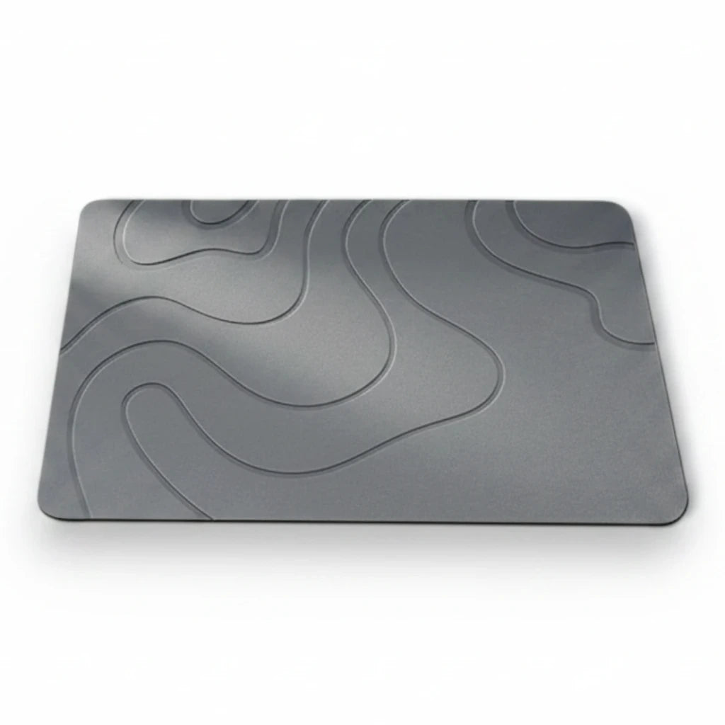 Tapis de salle de bain design en teinte neutre séchant rapidement les pieds