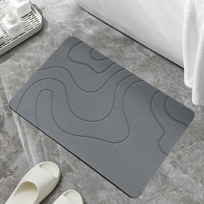 Tapis de bain design en situation dans la salle de bain