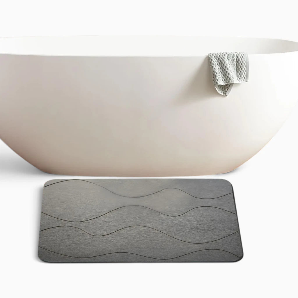 Tapis salle de bain pierre détail texture, matière poreuse anti-humidité