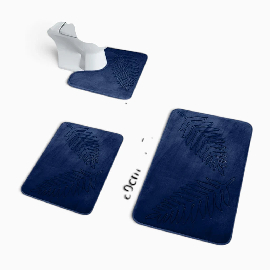 Détail de la surface épaisse et gonflante du tapis de bain séchage rapide