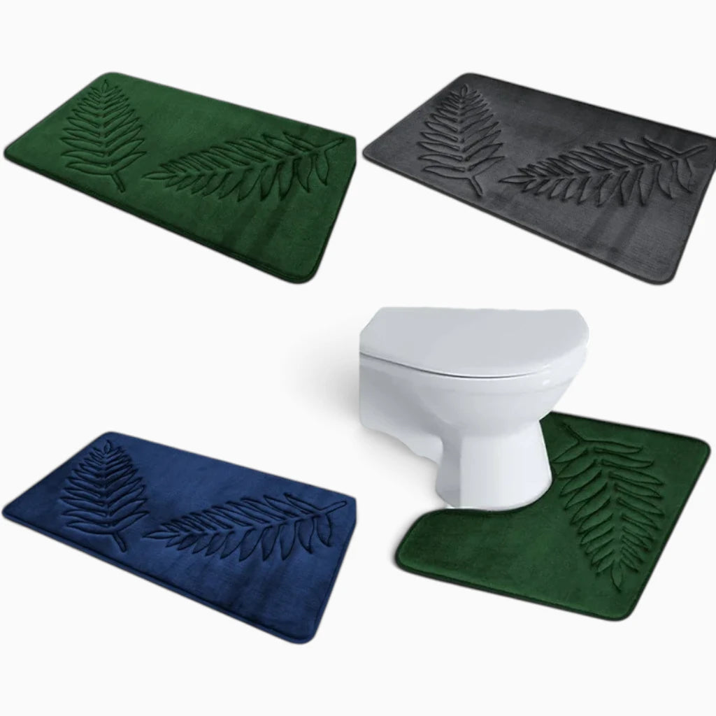 Tapis de bain séchage rapide lavable en machine, lot de trois pièces empilées