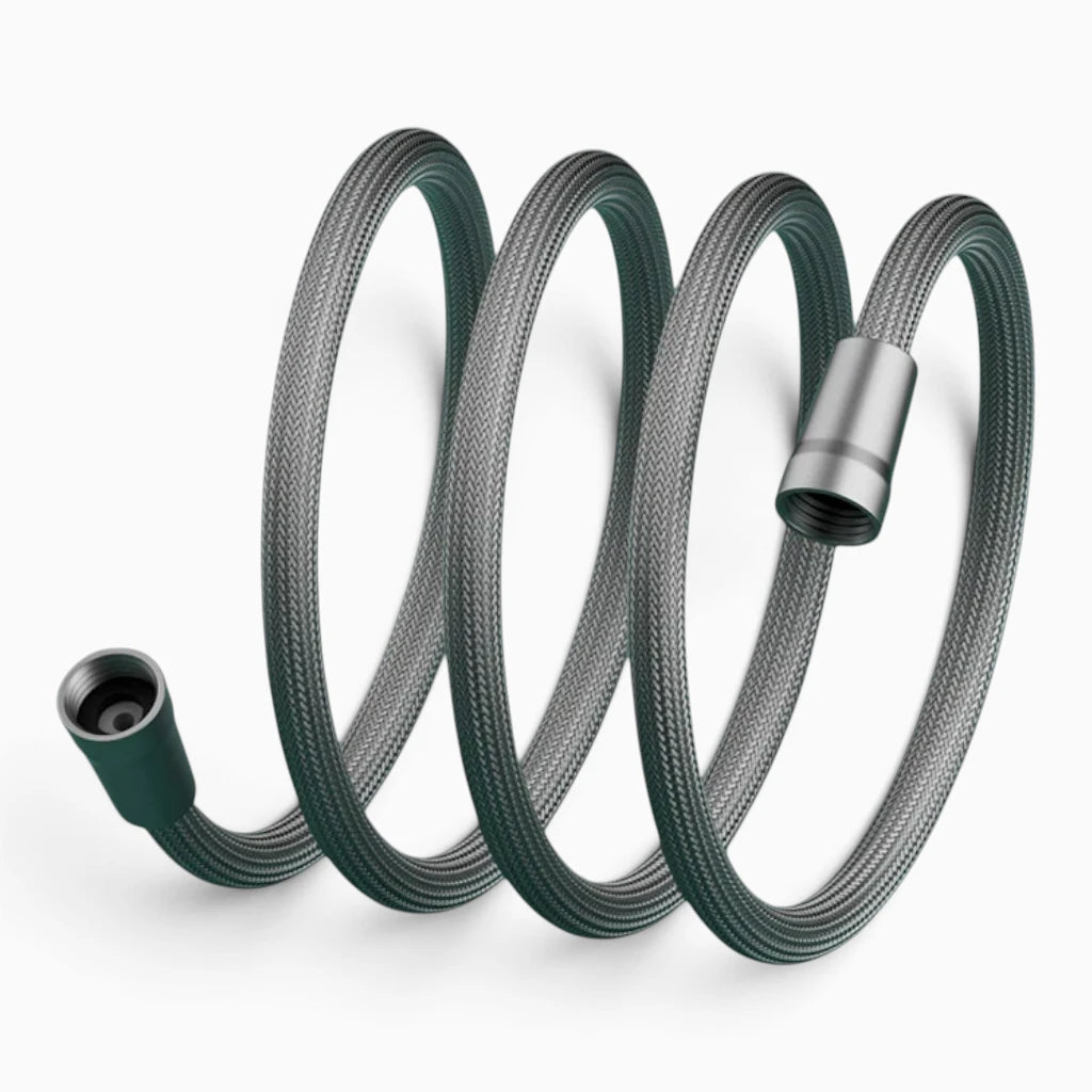 Pommeau et tuyau de douche assortis en coloris anthracite pour installation facile