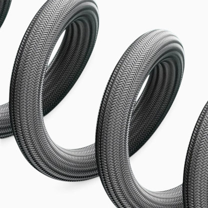 Pommeau de douche et flexible gris disponible en deux longueurs